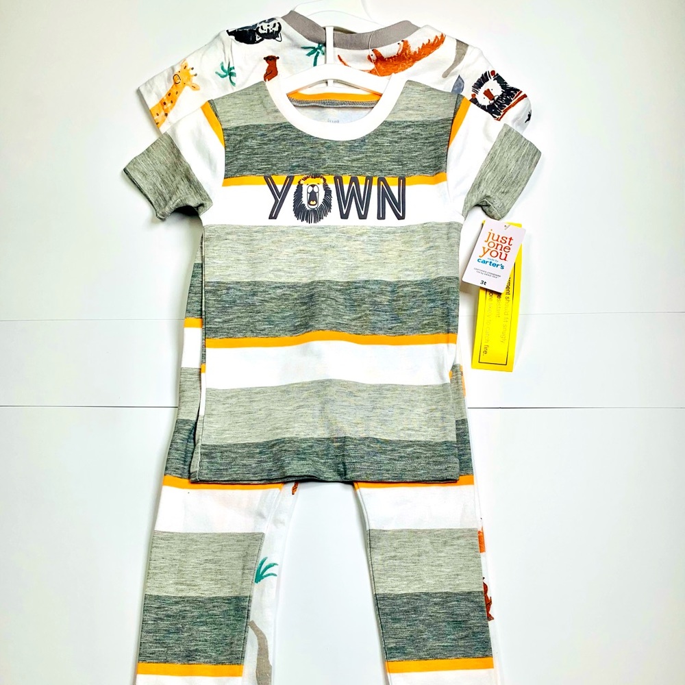 Just One You by Carter's Toddler Boys' 4pc Gray & Orange Pajama Set Pink 3T